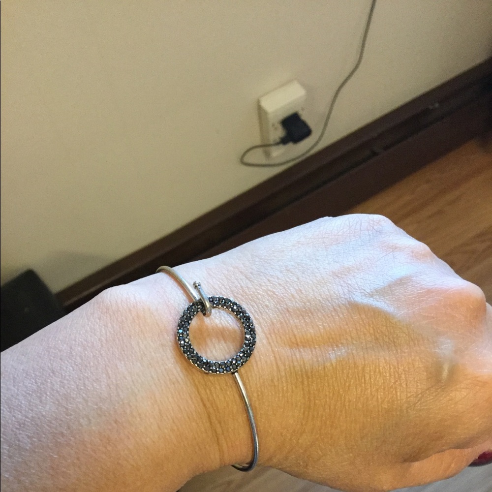 Silver Pave Bangle - Picture 2 of 2